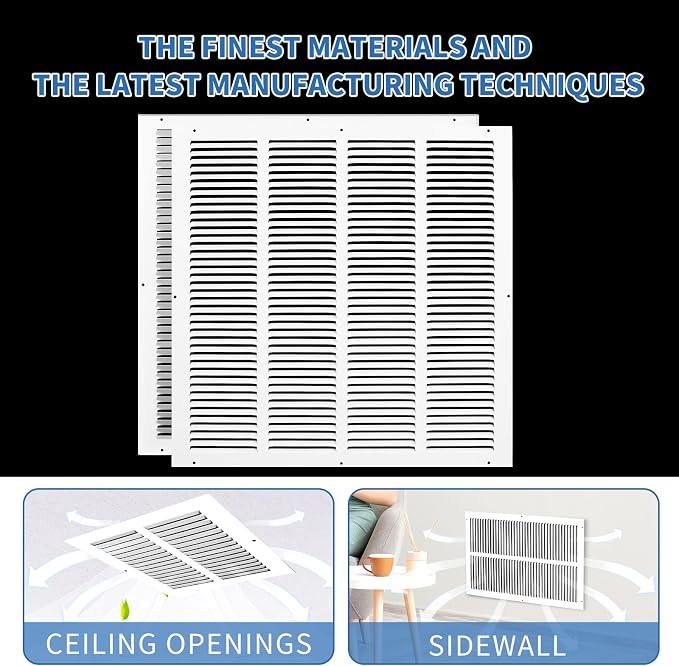 20x20 Return Air Grille, Air Return Vent Cover, AC Vent Cover, Cold Air Return - Image 6