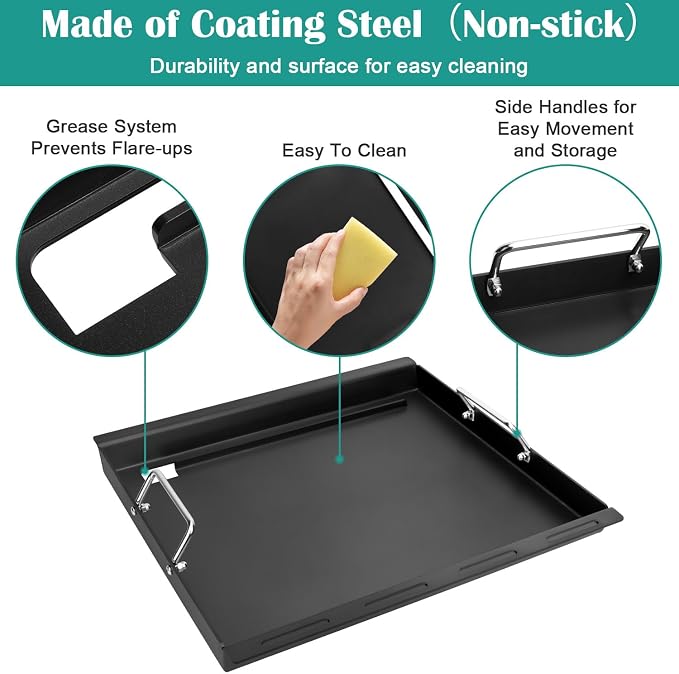 Full-Size Griddle Inserts for Weber Spirit 200 Series, Flat Top Grill Griddle - Image 7