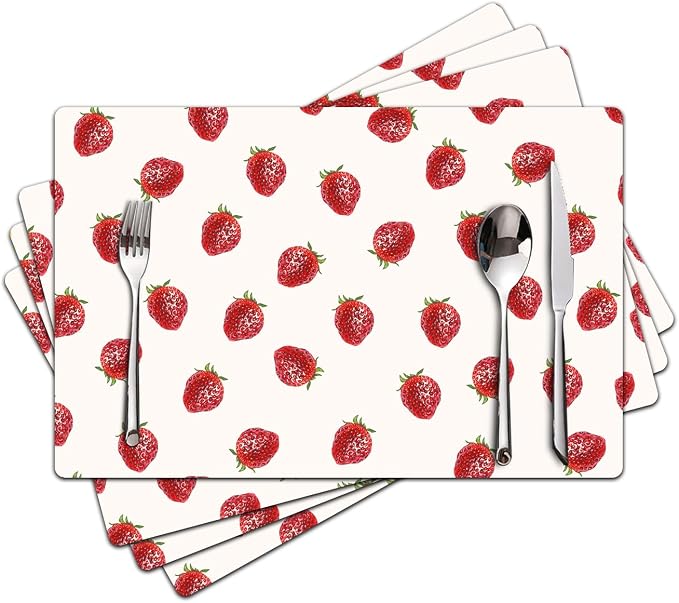 Strawberry Placemats Set of 4 by Unknown
