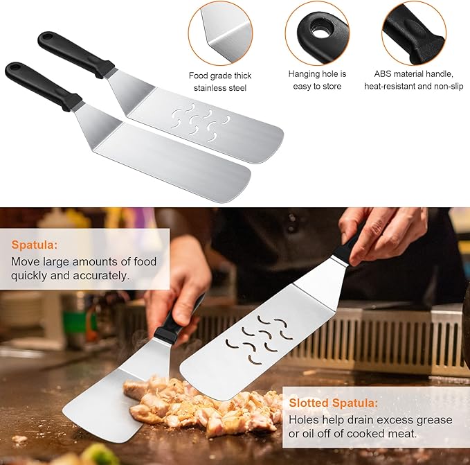 Barbecue Tool Set, 6-Piece Stainless Steel with Storage Bag
