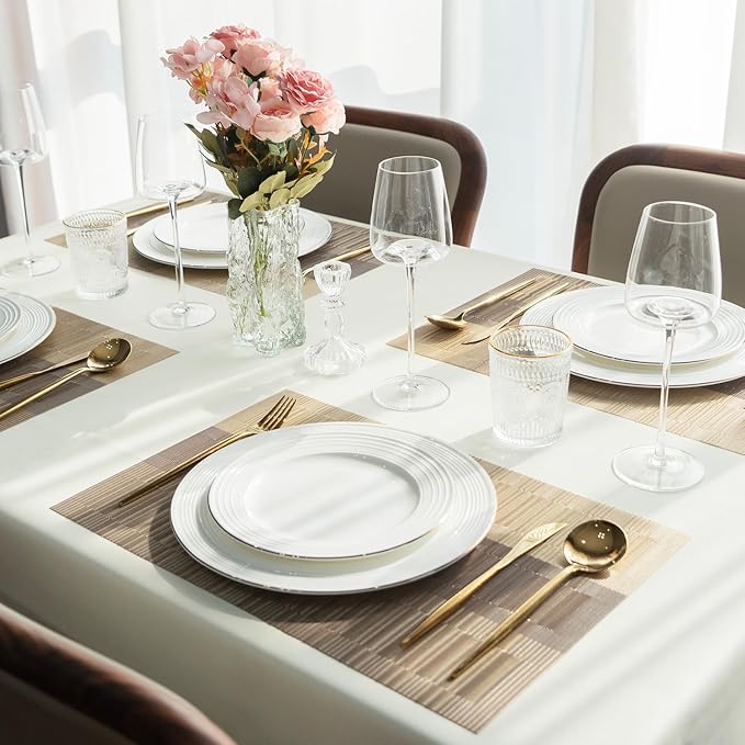 Placemats Set of 4 Vinyl/Plastic Woven Place Mats - Image 6