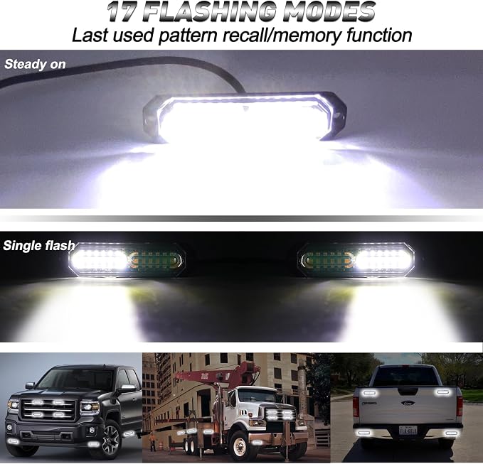 ASPL 8pcs Sync Feature Ultra Slim 12-LED Surface Mount Flashing Strobe Lights - Image 6