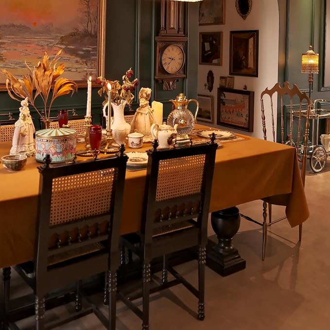 Rectangle Fall Tablecloth, Luxurious Wool Velvet Waterproof Table Cloth - Image 2