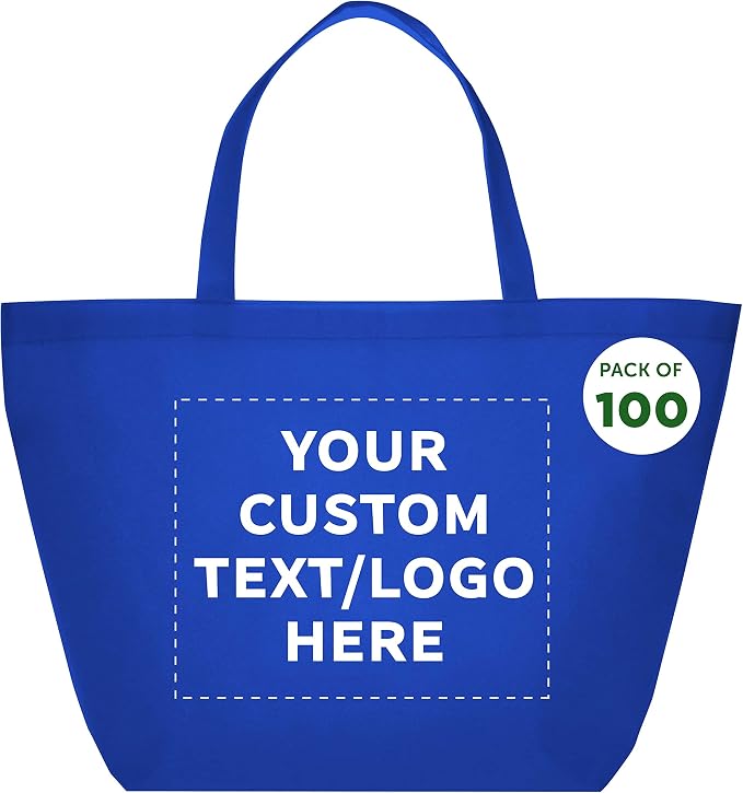 DISCOUNT PROMOS Custom Southern Style Grocery Tote Bags Set of 100 by DISCOUNTPROMOS
