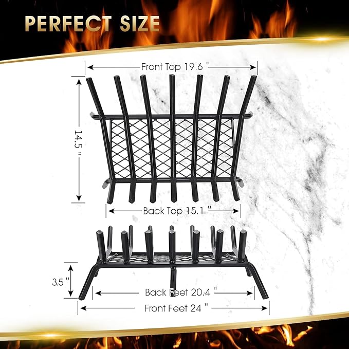 G GOOD GAIN Fireplace Grate 24" - Image 3