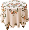 patdrea Designer Vintage Linen Round Tablecloth, French Floral Tablecloths by Welcometopatdrea