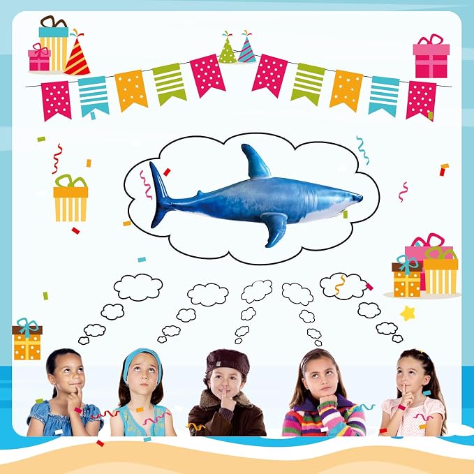 Extra Large Inflatable Shark Pool Toy, 79inch Shark Pool Birthday Party - Image 7