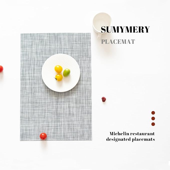 Placemats Set of 4 Vinyl/Plastic Woven Place Mats - Image 5