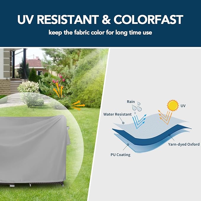 Easy-Going Round Patio Furniture Cover Waterproof Outdoor Dining Table and - Image 3