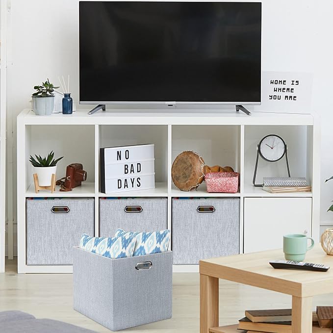 Posprica 13x15x13in Collapsible Storage Bins, Fabric Foldable Cube Storage Boxes - Image 3