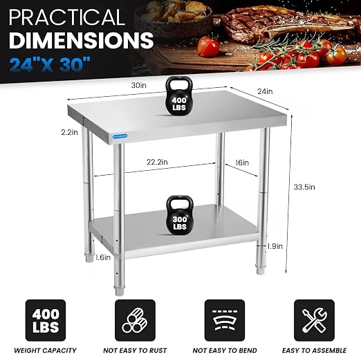 Stainless Steel Table for Prep & Work - Image 3