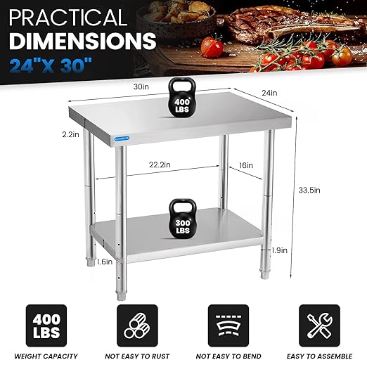 Stainless Steel Table for Prep & Work - Image 2