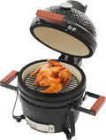13 Inch Ceramic Charcoal Grill, Portable BBQ Smoker by CheriMuMu