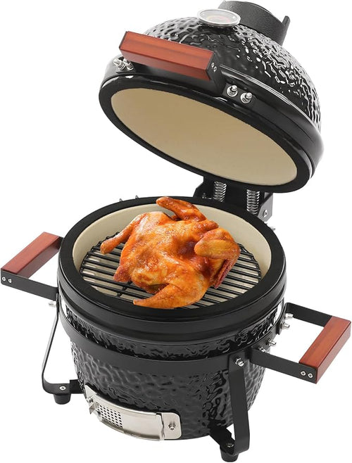 13 Inch Ceramic Charcoal Grill, Portable BBQ Smoker by CheriMuMu