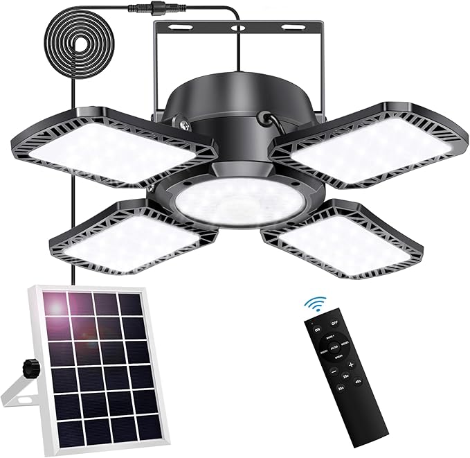 Aqonsie Solar Shed Light Outdoor Indoor, 176LED Solar Powered Motion Sensor by Aqonsie