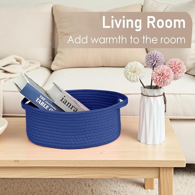 Woven Basket, Small Rope Storage Bin - Image 7