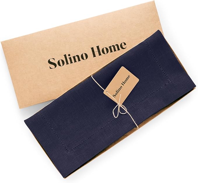 Solino Home Linen Navy Blue Table Runner 60 Inches - Image 5