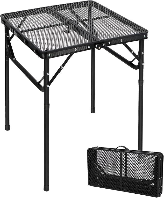 RedSwing Portable Grill Table for Outside, Aluminum Square Folding Grill Stand by RedSwing