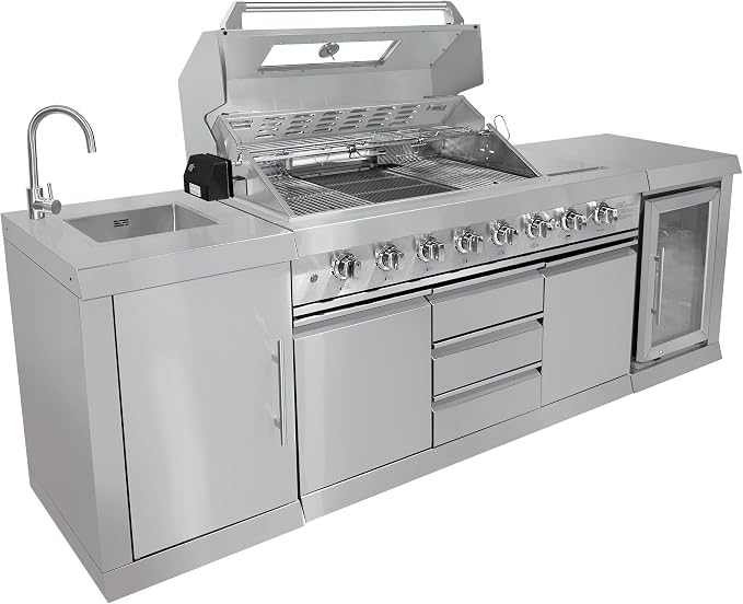 CT Copper Tailor 6-Burner Outdoor Kitchen BBQ Grill Island 99, 000 BTUs - Image 9