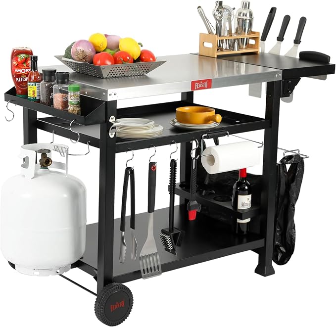 Outdoor Grill Cart, Pizza Oven Table Stand - Image 2