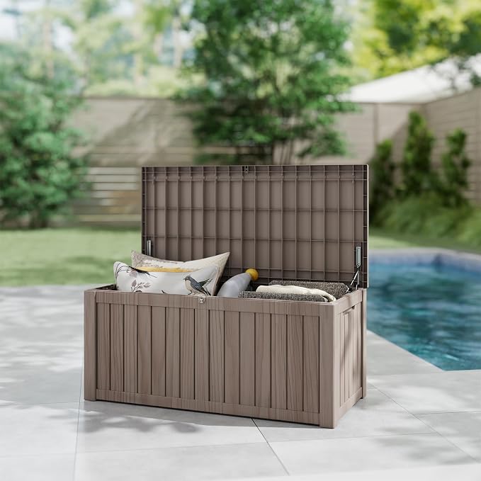 150 Gallon Outdoor Storage Box Waterproof, Resin Deck Boxes - Image 5