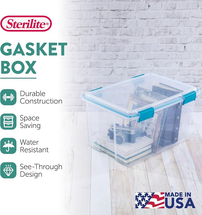 Sterilite 4-Pack Gasket Box, Weather-Resistant Storage Bins - Image 3