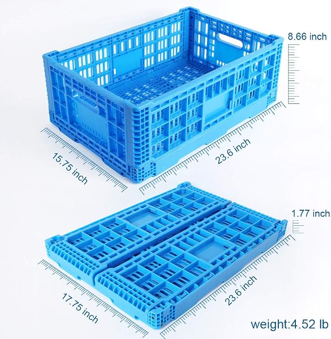 Collapsible Storage Bin Containe， 52 Liter Transfer box, crate Transit storage - Image 2