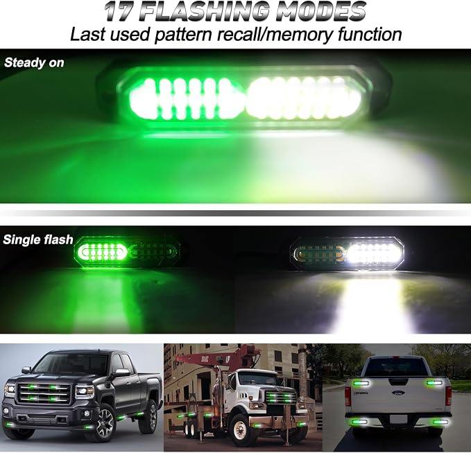 ASPL 8pcs Sync Feature Ultra Slim 12-LED Surface Mount Flashing Strobe Lights - Image 6