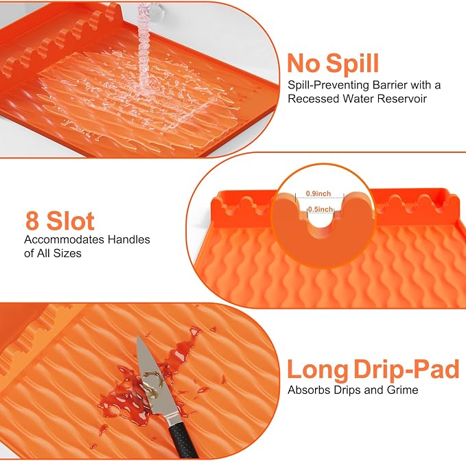 2-Pack Silicone Griddle Mat for Blackstone – Heat-Resistant Utensil Holder - Image 5