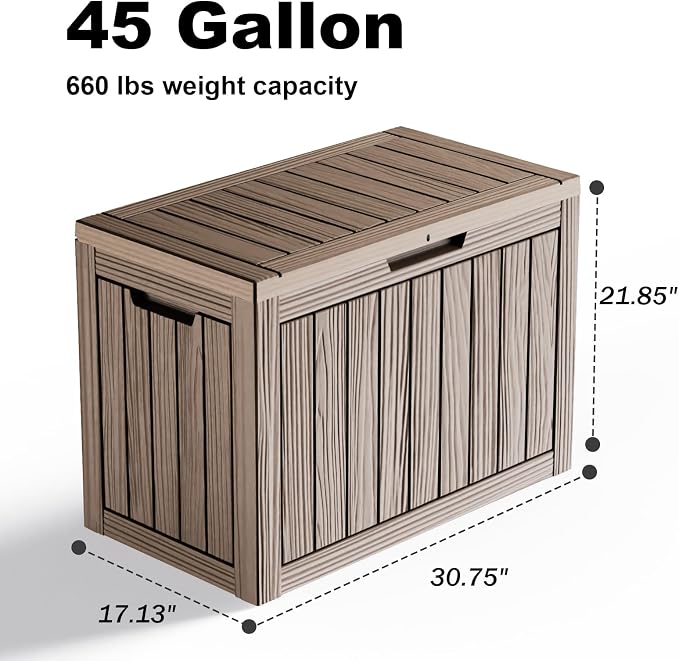 45 Gallon Outdoor Storage Box – Resin Deck Box - Image 2