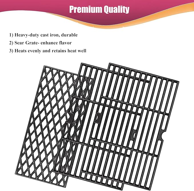 Cast Iron Grill Grates for Dyna glo DGH474CRP DGH483CRP DGF493BNP DGF493PNP-D - Image 5