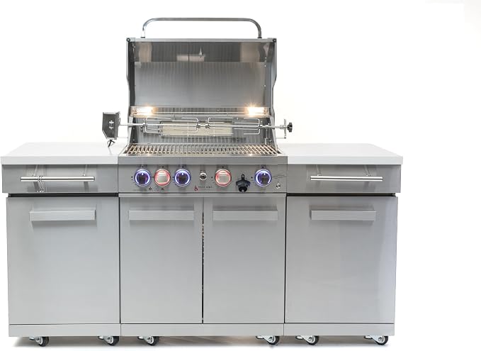 Mont Alpi MA-957RS Propane Natural Gas 5-Burner Compact Outdoor Kitchen Gas - Image 2