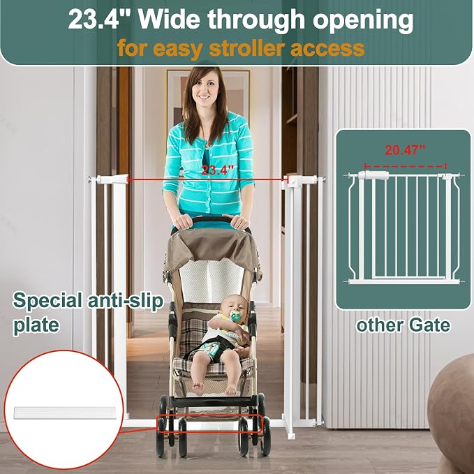 40.55" Tall 1.37" Ultra Narrow Spacing Dogs Pets Baby Gate - Image 3