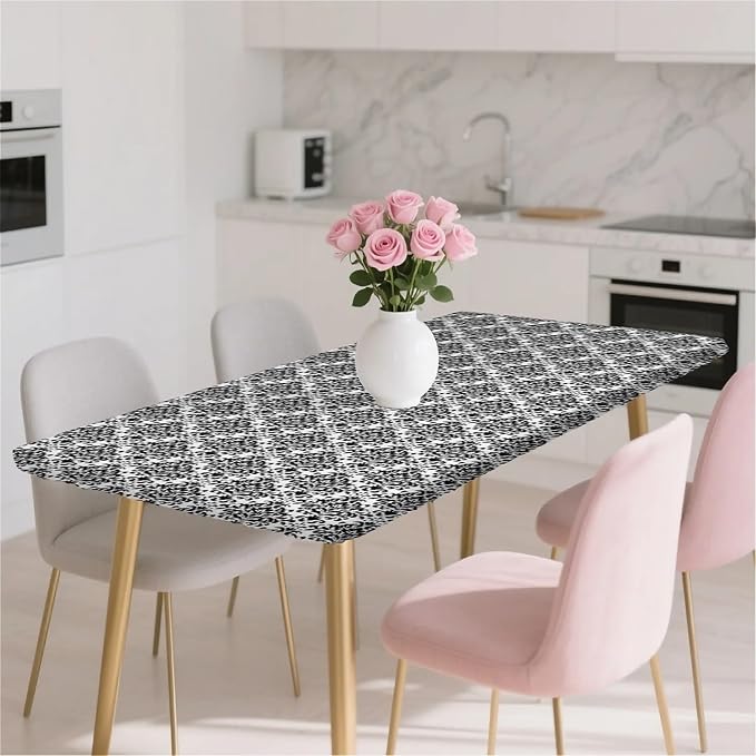 Rectangle Table Cloth Cover Waterproof Elastic Fitted Polyester Fitted - Image 7