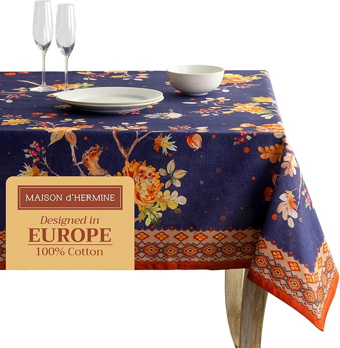 Maison d' Hermine Table Cloth Rectangle Table 100% Cotton 60 x 108 Inches Fall by MaisondHermine