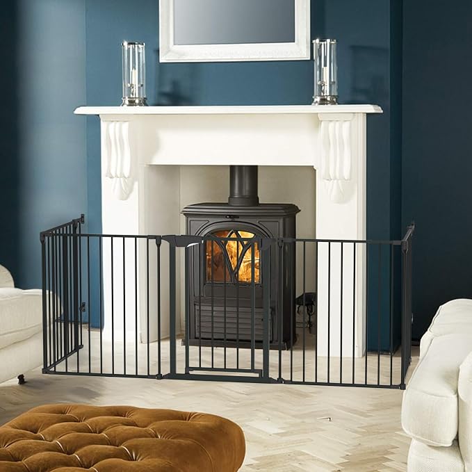 Bonnlo 188'' Wide Baby Gate Playpen 8 Panel Adjustable Play Yard Metal Dog Gate - Image 2