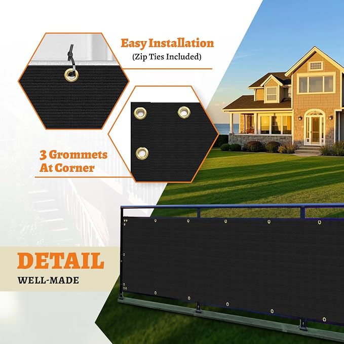 2.5' x 272' Balcony Privacy Screen Fence Cover - Image 5