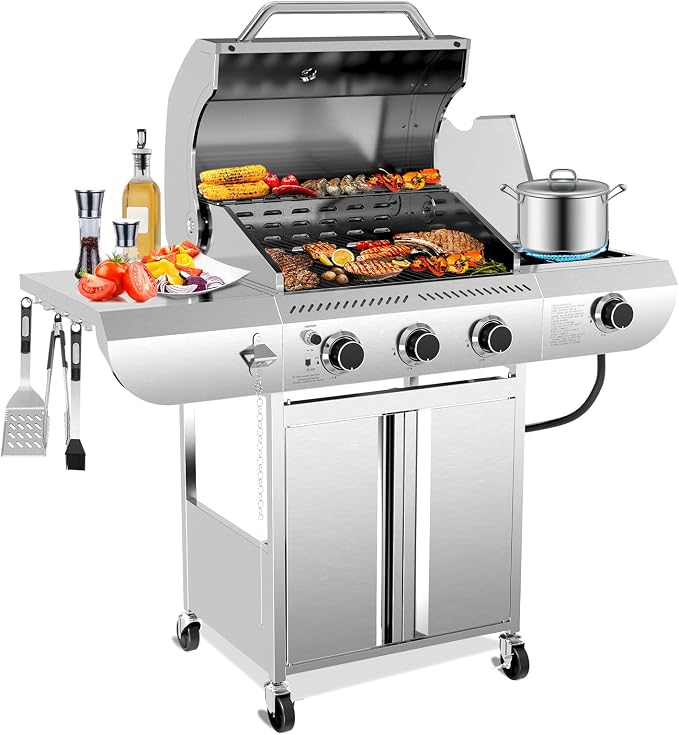 R.W.FLAME 3-Burner Propane Gas Grill by RWFLAME