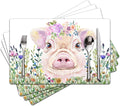 Flower Pig Placemats Set of 4 by Unknown