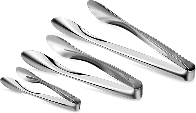 Utility Tongs, 3-Piece Stainless Steel Set in 6, 9 and 12 Inch