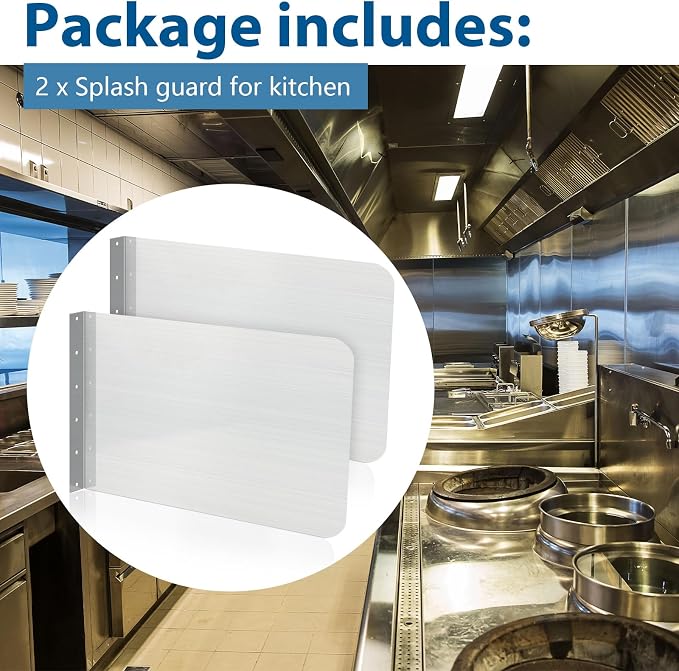 Therwen 2 Pcs Stainless Steel Side Splash Guard - Image 3
