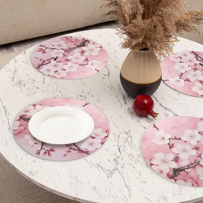 Round PU Leather Placemats Set of 4 - Image 6