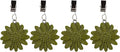 TwoFish Home Set of 4 Green Sunflower Resin Tablecloth Weights Clips Green by TwoFishHomeFashionLLC