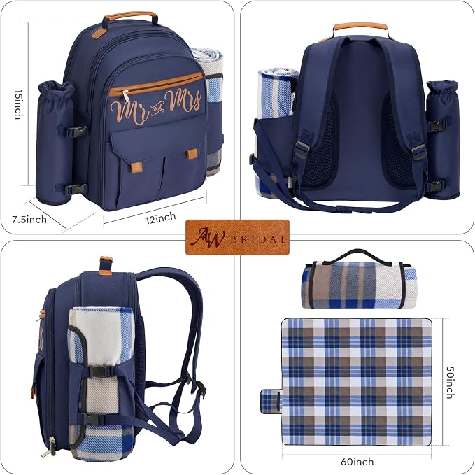 Couple Gifts 22L Picnic Basket Set, Leak Proof Cooler Camping Gifts, Cool - Image 5