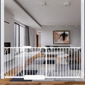 HOOEN Extra Wide Baby Gate for Doorways Stairs White Pressure Mounted Baby Gate by HOOOEN