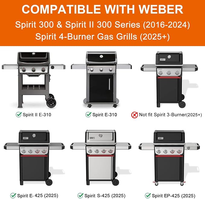 Full-Size Griddle Inserts for Weber Spirit 300 & Spirit II 300 Series Grills - Image 3