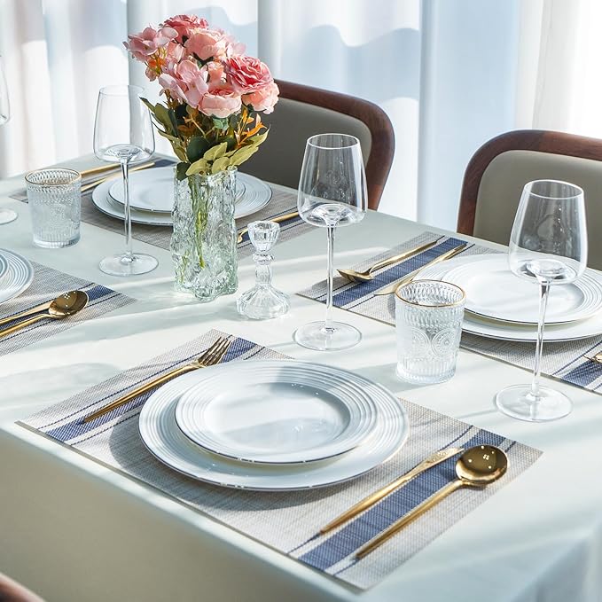 Placemats Set of 6 Vinyl/Plastic Woven Place Mats - Image 6