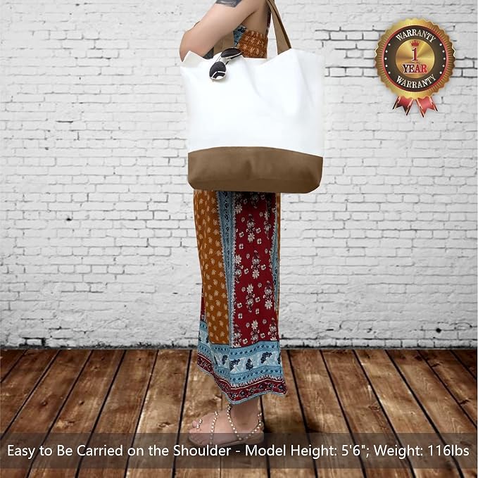 TOPDesign 3-Pack Super Strong Large 12oz Cotton Canvas Tote Bags, Reusable - Image 2