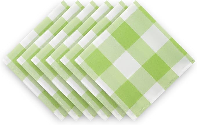 Cupuamon Buffalo Plaid Table Napkins Set of 25, 17x17 inch, Emerald and White - Image 4