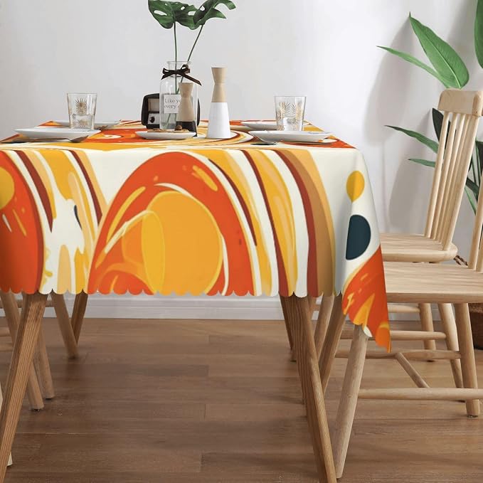 Rectangle Table Cloth Cake Pattern Waterproof Tablecloth 54 x 72 in Washable - Image 3